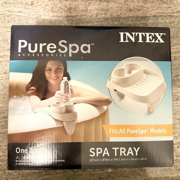 thumbnail image 2 of Intex PureSpa Cup Holder 2 Standard Size Beverage Containers 28500E Tan Tray New 2 of 14